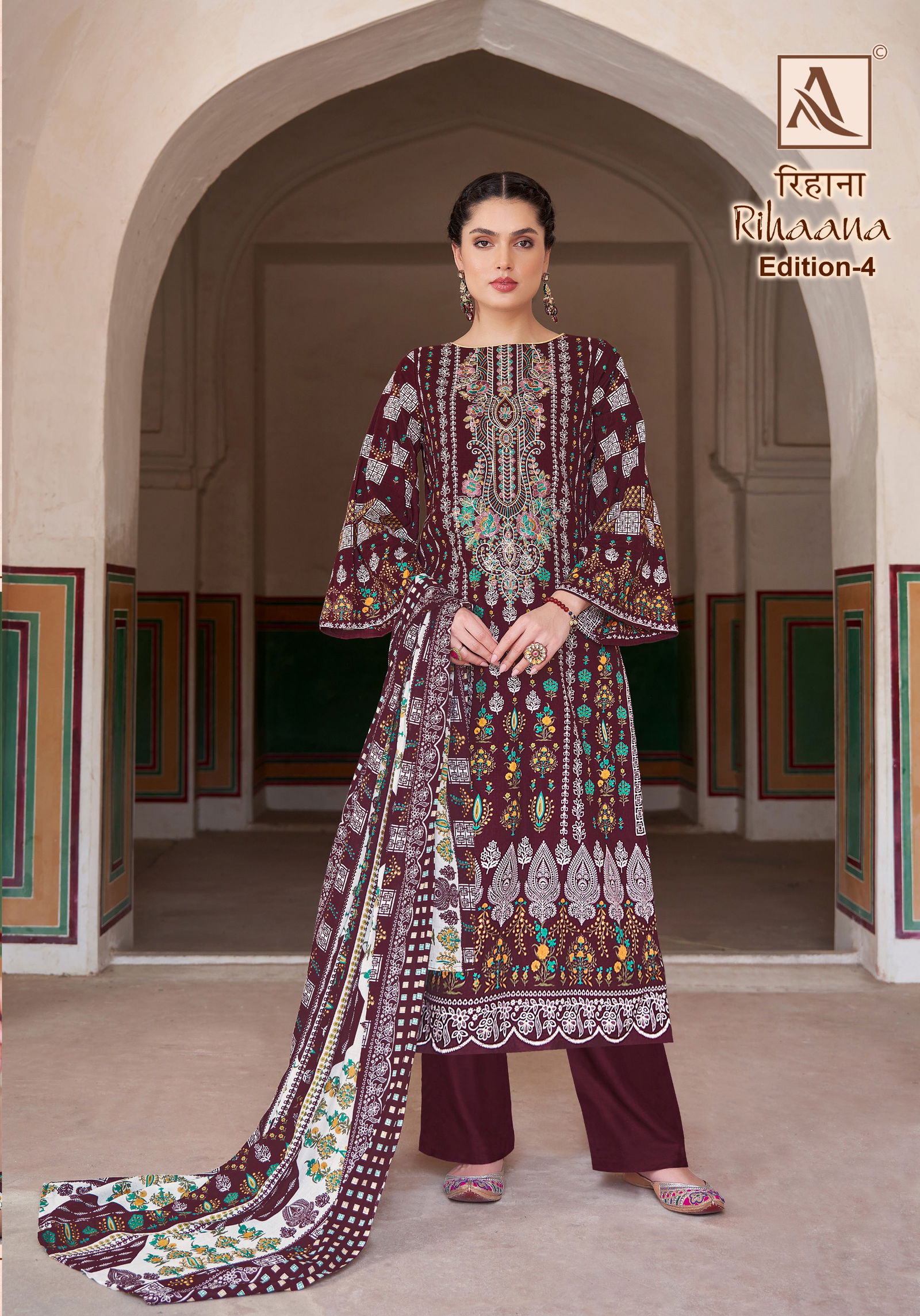 Rihaana 4 By Alok Suit Cambric Cotton Pakistani Dress Material Wholesale Shop In Surat